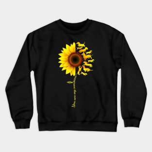 You Are My Sunshine Dachshund Sunflower Crewneck Sweatshirt